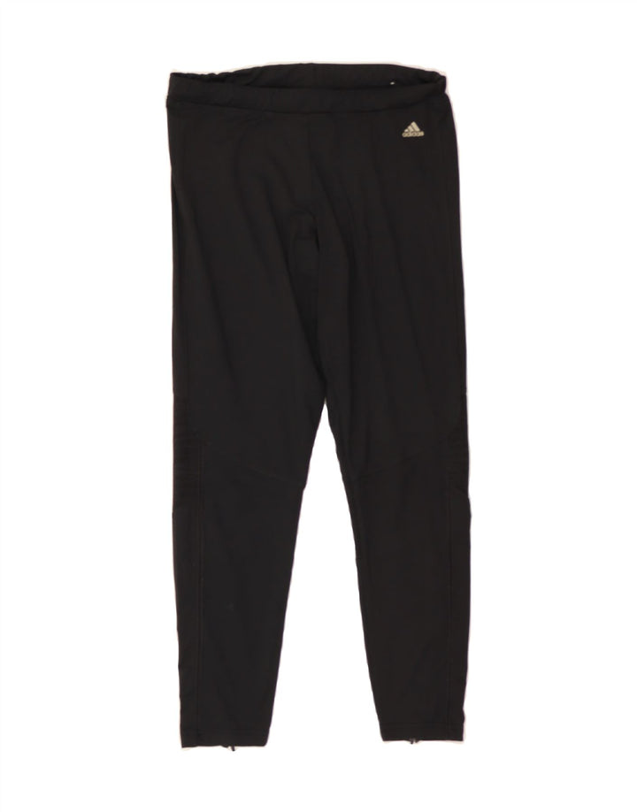 ADIDAS Womens Climacool Crop Leggings UK 14 Medium Black Vintage Adidas and Second-Hand Adidas from Messina Hembry 