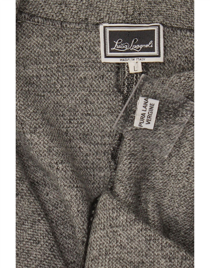 Sacou Luisa Spagnoli pentru femei, cu 2 nasturi, UK 14, lână virgină mare, gri