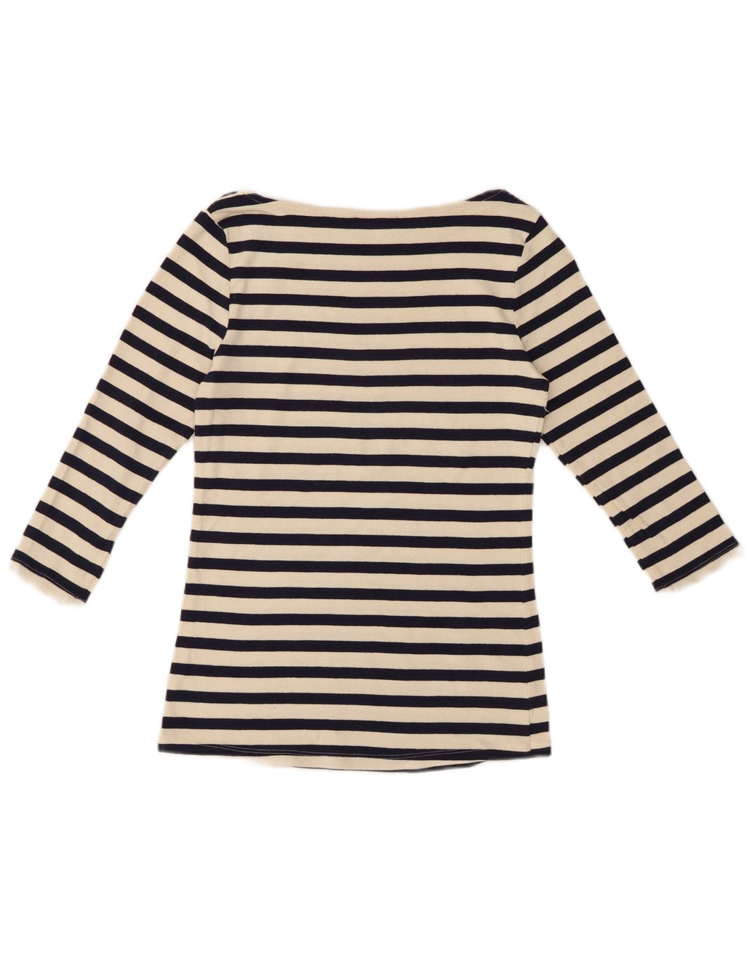 Top femei Zara cu mâneci 3/4 UK 12 Medium Negru cu dungi