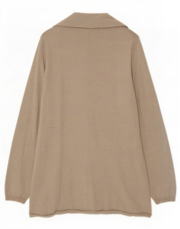 Pulover cardigan deschis pentru femeie Zara UK 14 mare, bej, pete