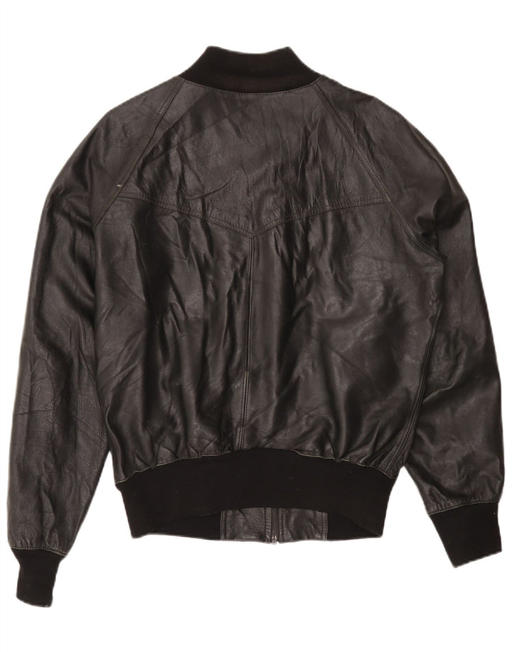 Jachetă de piele vintage pentru bărbați UK 40 Large Black