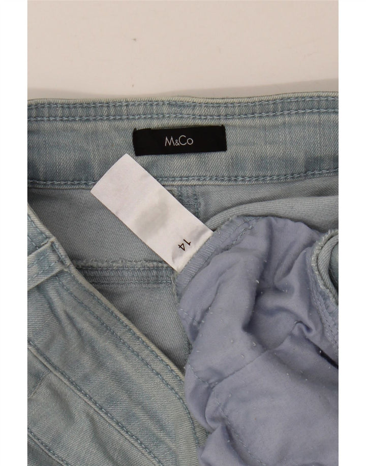 MAX & CO. Pantaloni scurți din denim pentru femei UK 14 Large W32 Blue Bumbac