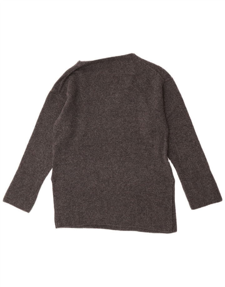 Pulover cu decolteu în V Massimo Dutti pentru femei UK 10 Lână gri mică