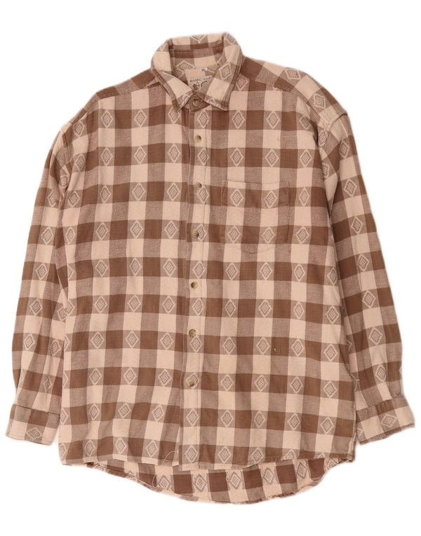 Cămașă de flanel pentru bărbați Tom Tailor XL, bumbac cu carouri maro