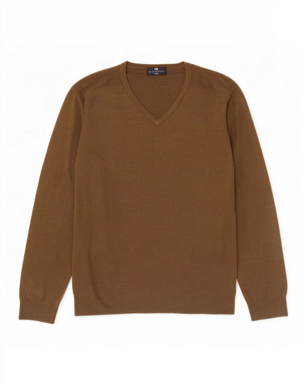 Pulover Marks & Spencer pentru bărbați, Blue Harbour, cu decolteu în V, XL, maro, acrilic