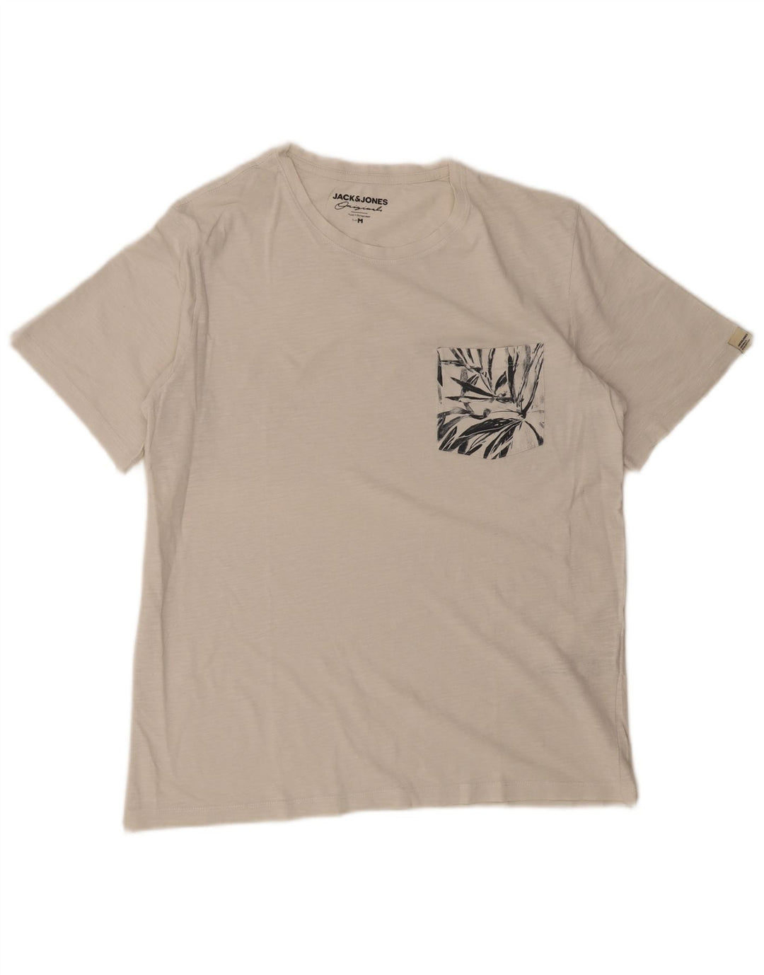 JACK & JONES Tricou Bărbați Top Mediu Alb Floral Bumbac