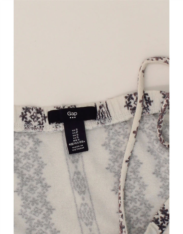 GAP Womens Cami Top UK 8 Small White Floral Polyester Vintage Gap and Second-Hand Gap from Messina Hembry 