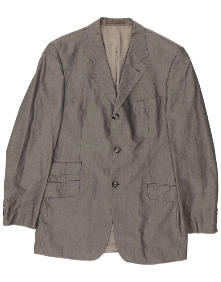 Jachetă blazer pentru bărbați Hugo Boss, cu 3 nasturi, UK 42 XL, bumbac gri