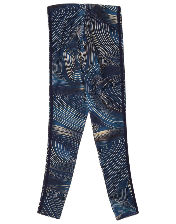 Leggings cu model abstract pentru femei Adidas UK 8 Poliester bleumarin mic