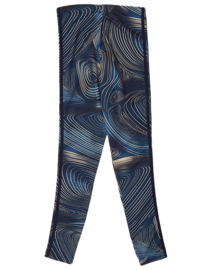 Leggings cu model abstract pentru femei Adidas UK 8 Poliester bleumarin mic