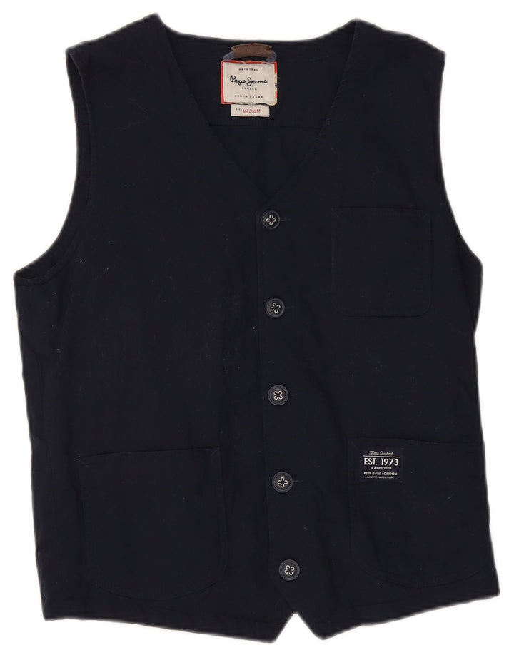 Vestă pentru bărbați PEPE Jeans, bumbac, albastru bleumarin mediu