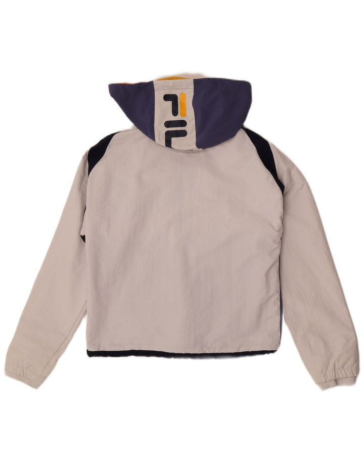 Jachetă Anorak grafică supradimensionată Fila pentru băieți 5-6 ani 2XS, alb, bloc de culoare