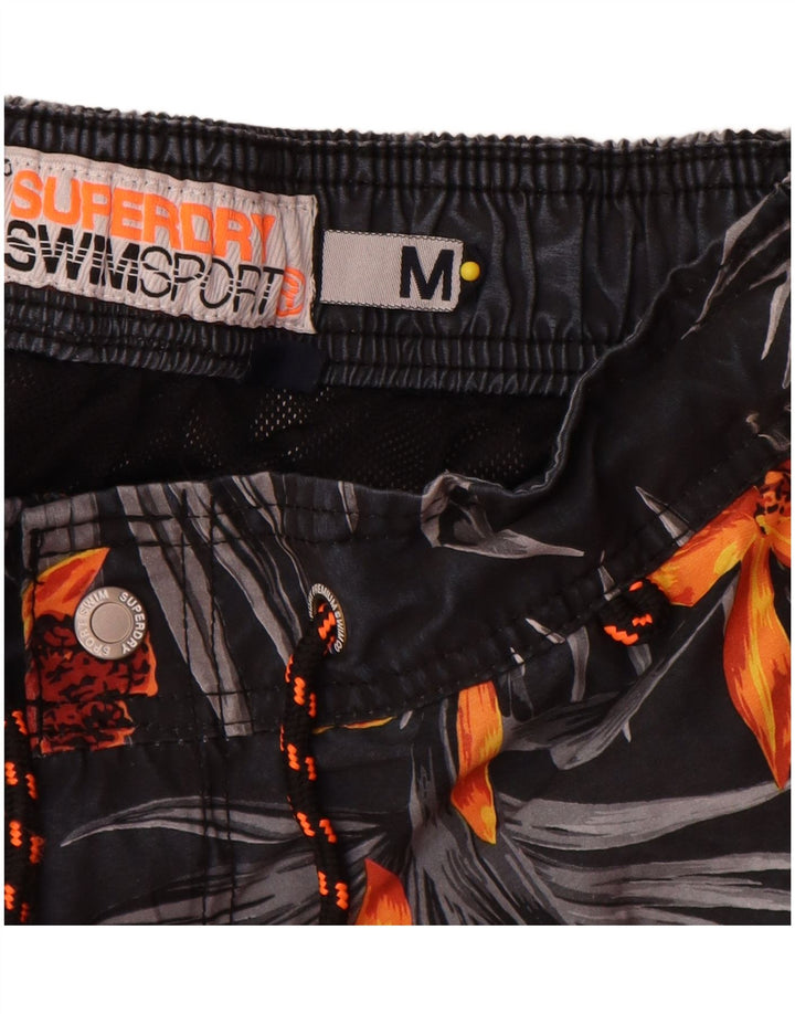 Pantaloni scurți de înot Superdry pentru bărbați, gri mediu, poliester floral