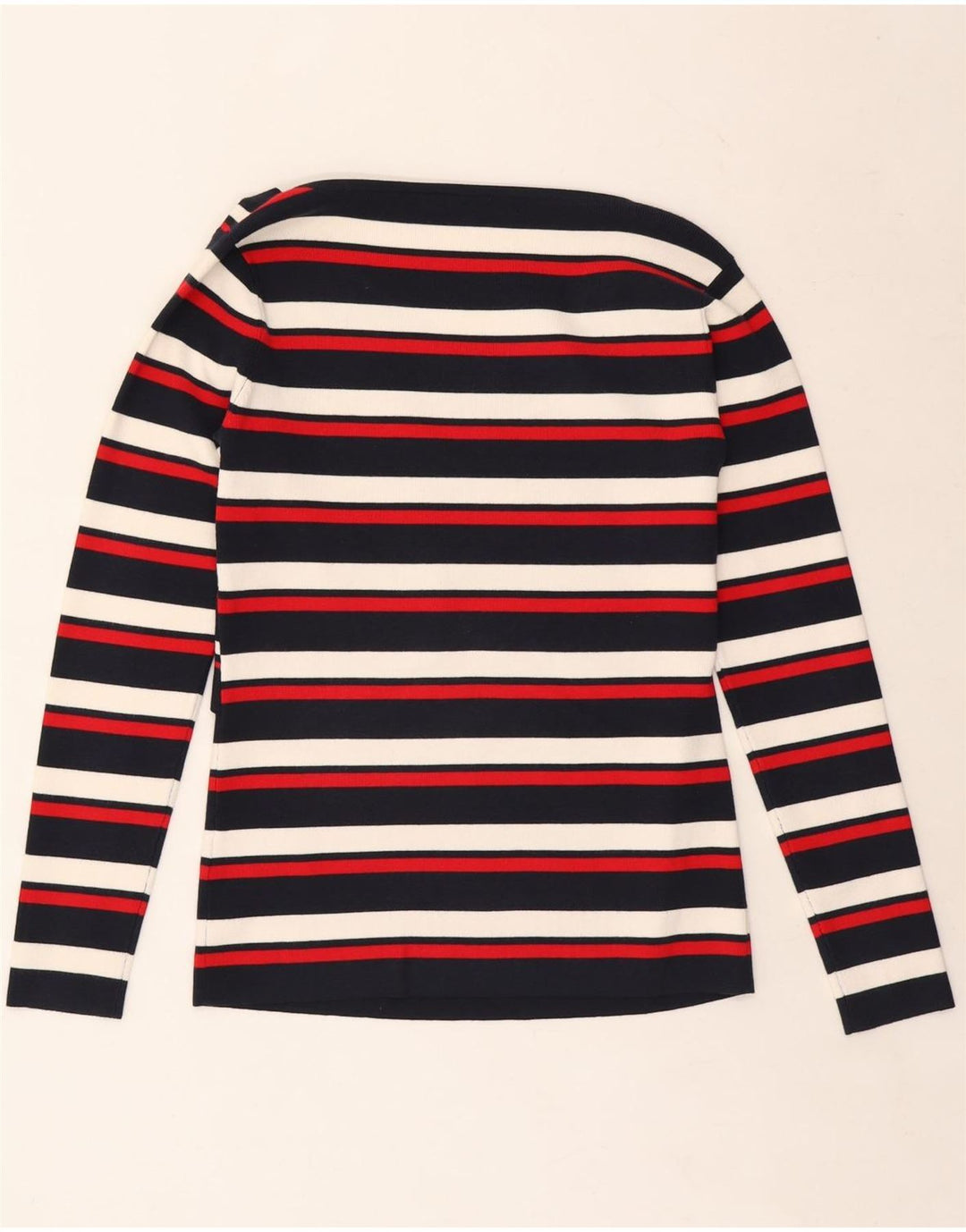 KAREN MILLEN Top pentru femei cu mânecă lungă Marea Britanie 14, cu dungi mari, multicolore