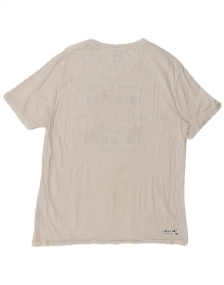 Tricou grafic pentru bărbați Fat Face Top mare din bumbac alb