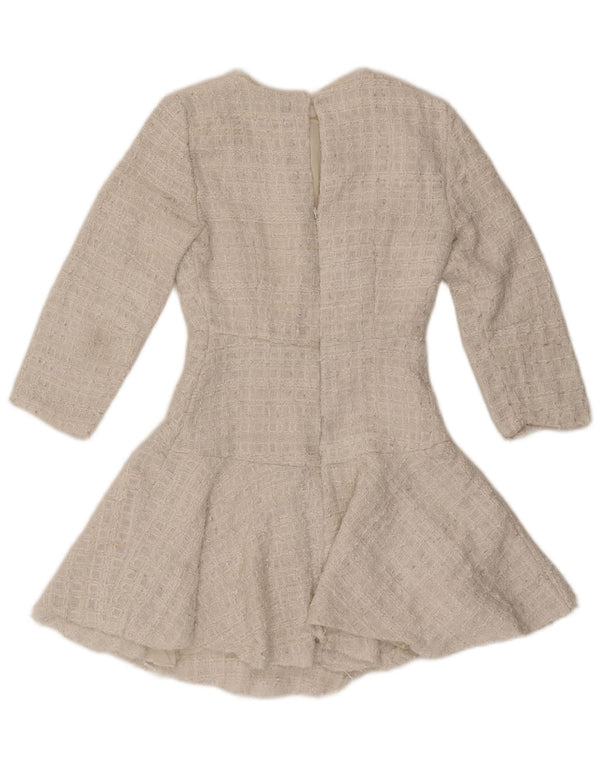 Rochie A-Line Zara Femei Mâneci 3/4 UK 6 XS Poliester Alb