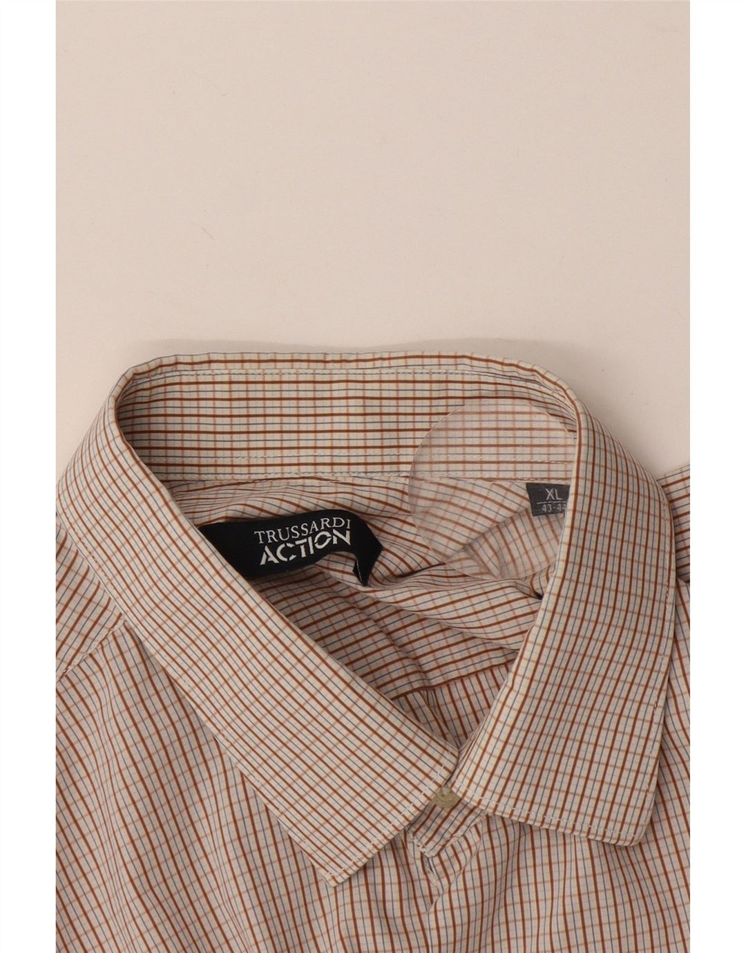 Cămașă pentru bărbați Trussardi Mărimea 43/44 XL Maro Gingham