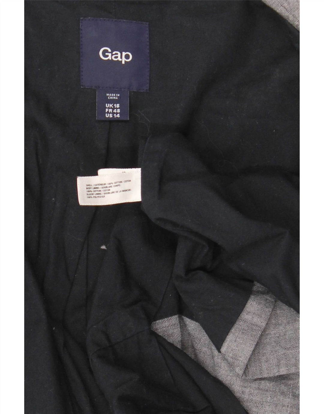 Sacou Gap pentru femei cu 2 nasturi, UK 18 XL, bumbac albastru