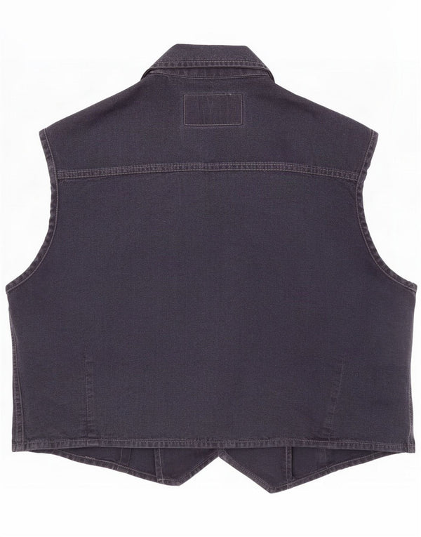 Mash Womens Denim Gilet UK 14 Large Navy Blue Cotton
