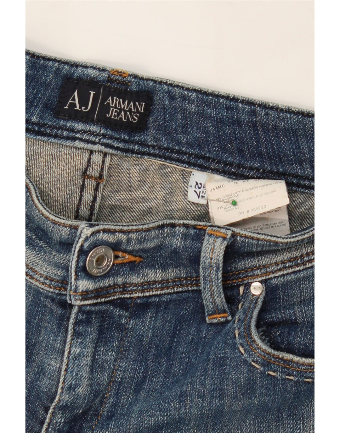 ARMANI Womens Slim Jeans W27 L27  Blue Cotton Vintage Armani and Second-Hand Armani from Messina Hembry 