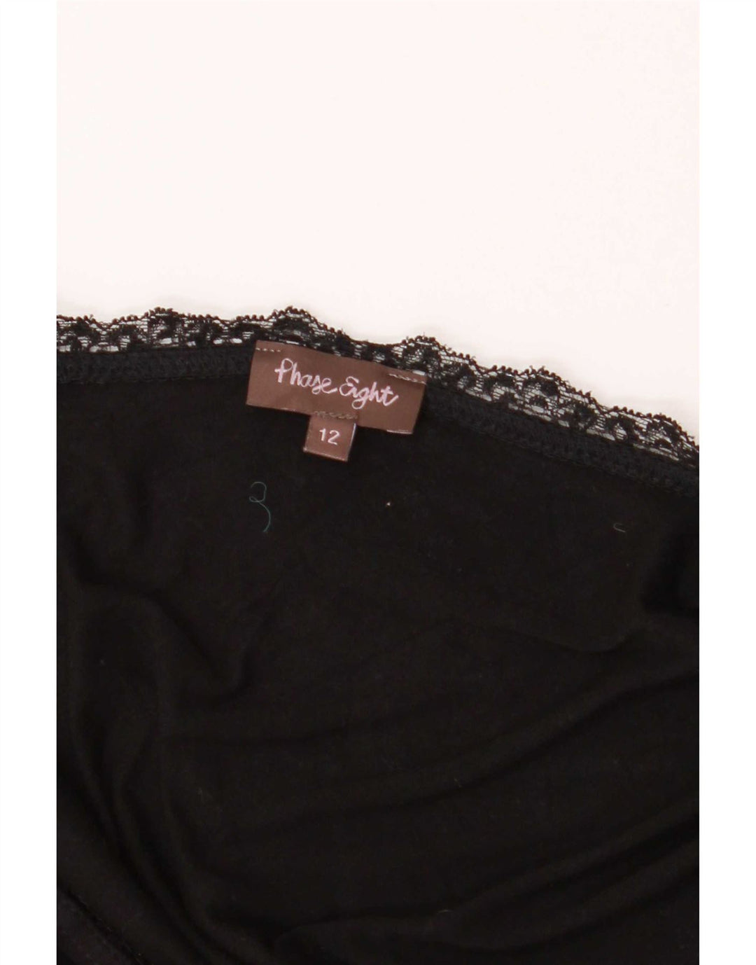 Crop Top pentru femei Phase Eight cu mâneci 3/4 UK 12 Medium Black Viscose