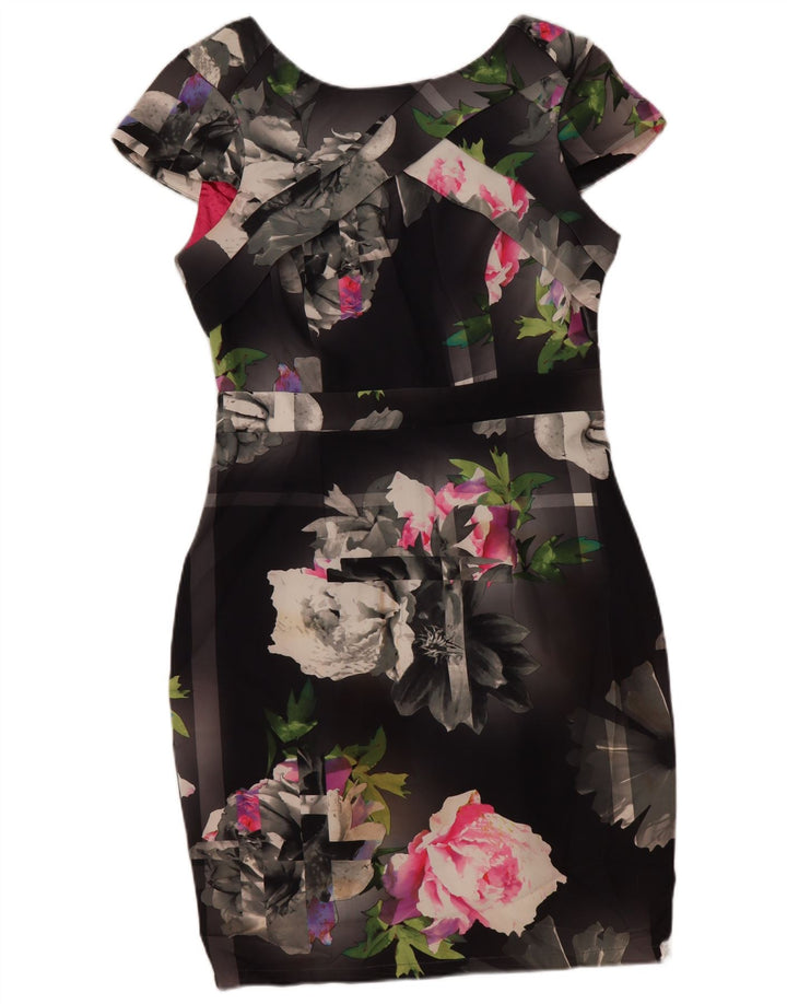 Rochie LIPSY pentru femei UK 14 Medium Gri Floral Poliester