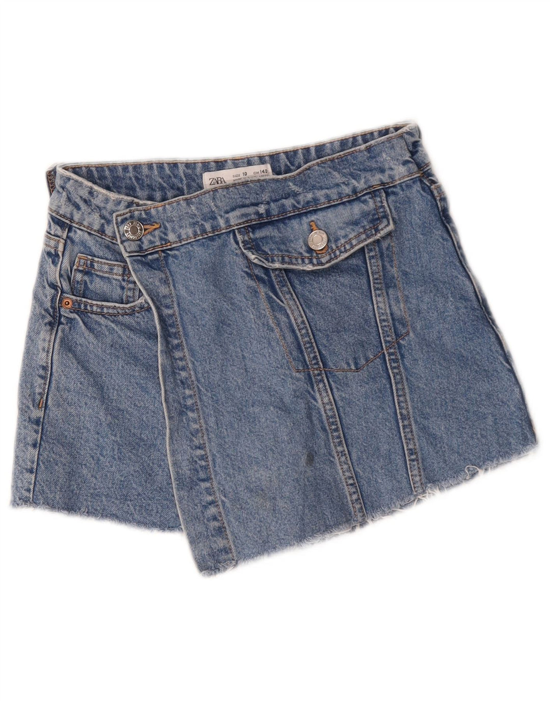 Pantaloni Scurt Denim Zara Fete 9-10 Ani W24 Albastru