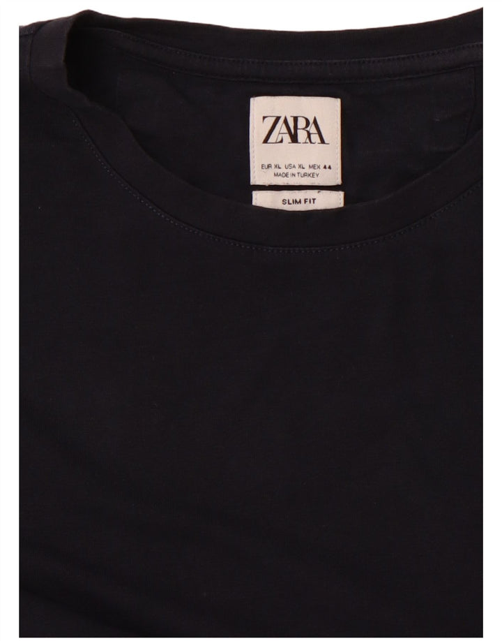 Tricou pentru bărbați Zara Slim Fit Top XL Bleumarin