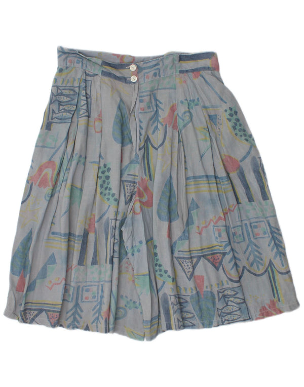 Pantaloni scurti casual pentru femei Ecco, cu talie înaltă, W30 Medium Blue Geometric