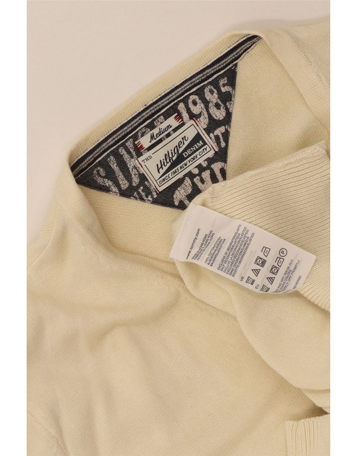 Pulover Tommy Hilfiger pentru bărbați, cu decolteu în V, bumbac mediu bej
