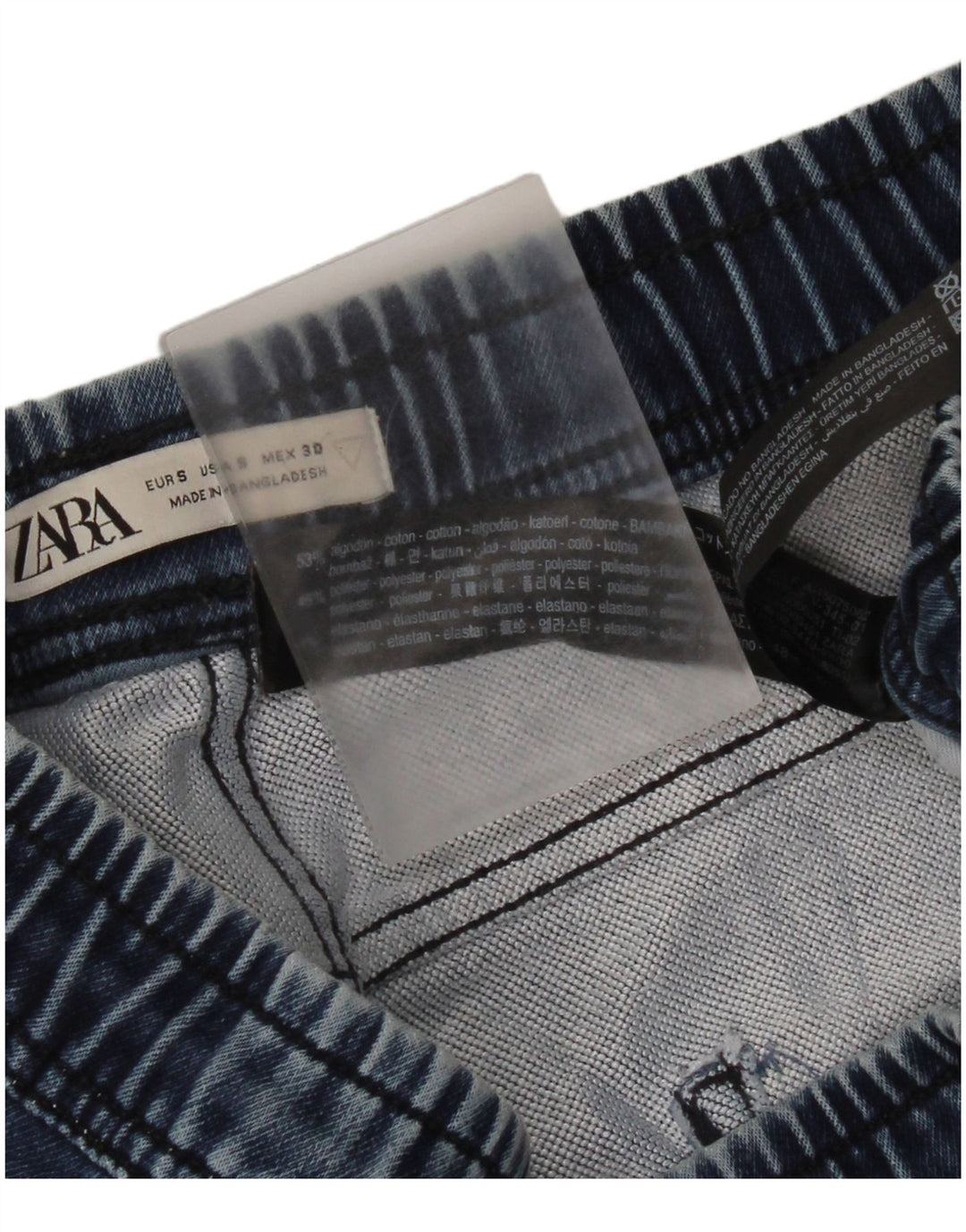 Pantaloni scurți din blugi pentru bărbați Zara Mici W30 Bumbac Albastru