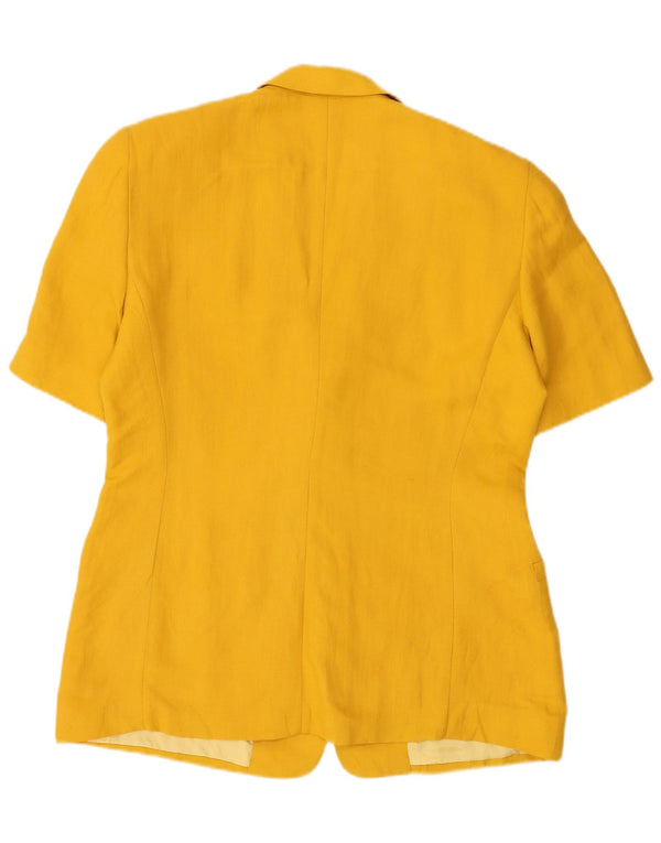 MISSONI Jachetă pentru femei cu mâneci scurte cu 2 nasturi, UK 16, galben mare