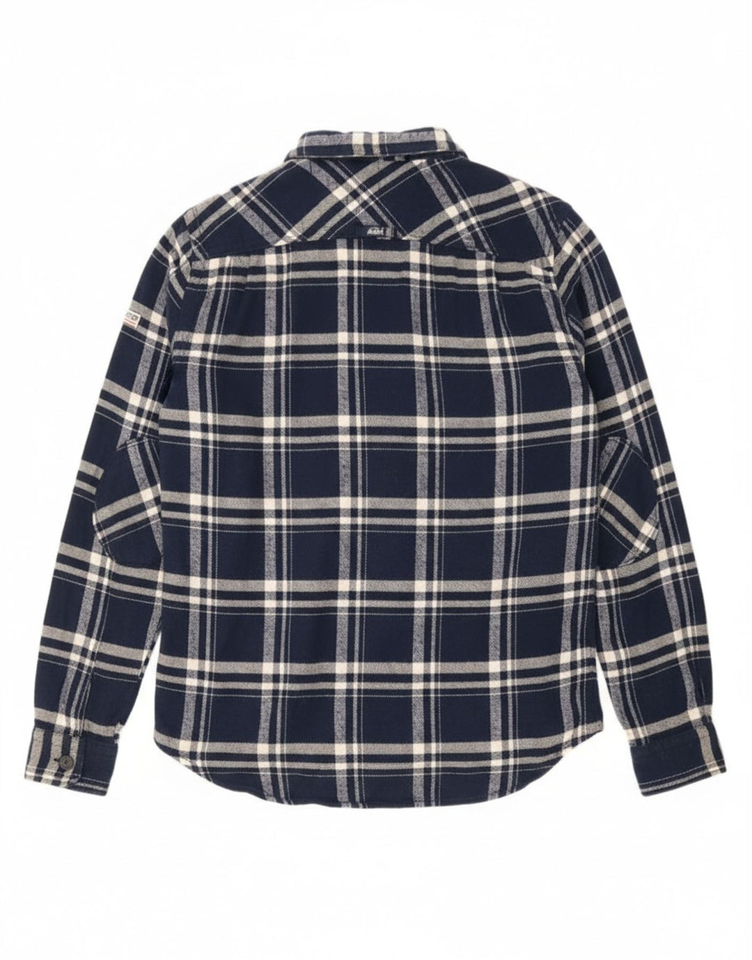 Cămașă de flanel pentru bărbați Superdry, din bumbac cu carouri, albastru bleumarin