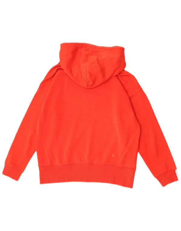 Pulover cu glugă supradimensionat cu grafic Adidas pentru femei UK 8 Bumbac roșu mic