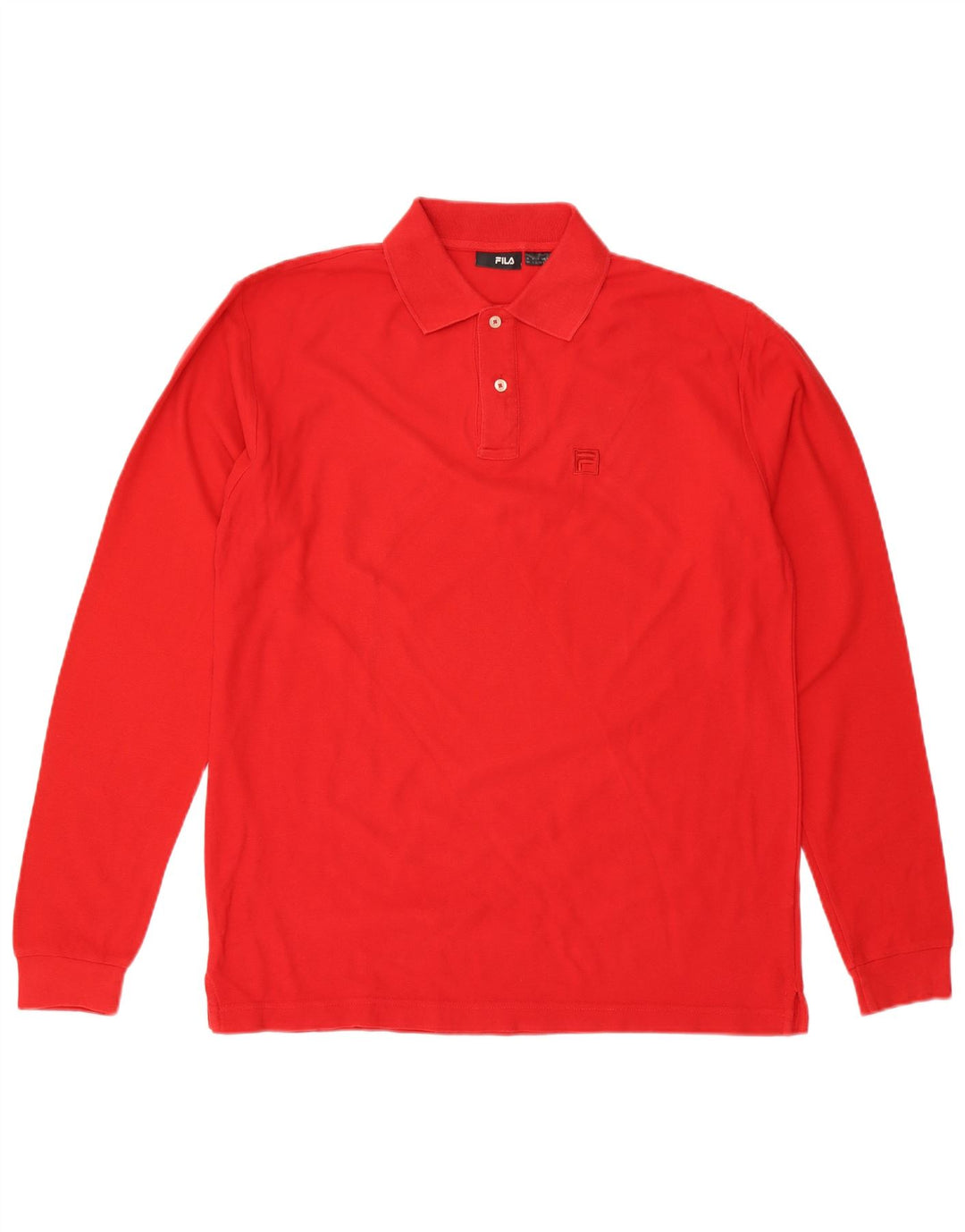 Tricou polo pentru bărbați FILA cu mânecă lungă, roșu mare