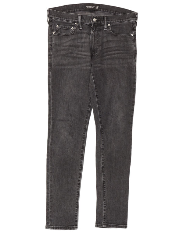 Abercrombie & Fitch Mens Stretch Super Skinny Jeans W33 L32 Grey Cotton