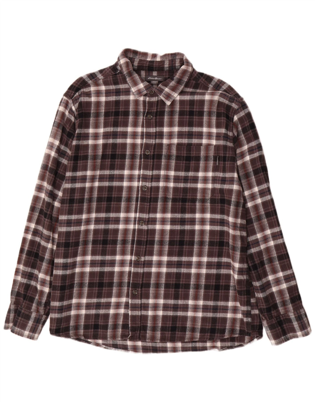 Cămașă de flanel cu carouri EDDIE BAUER, bumbac cu carouri XL maro