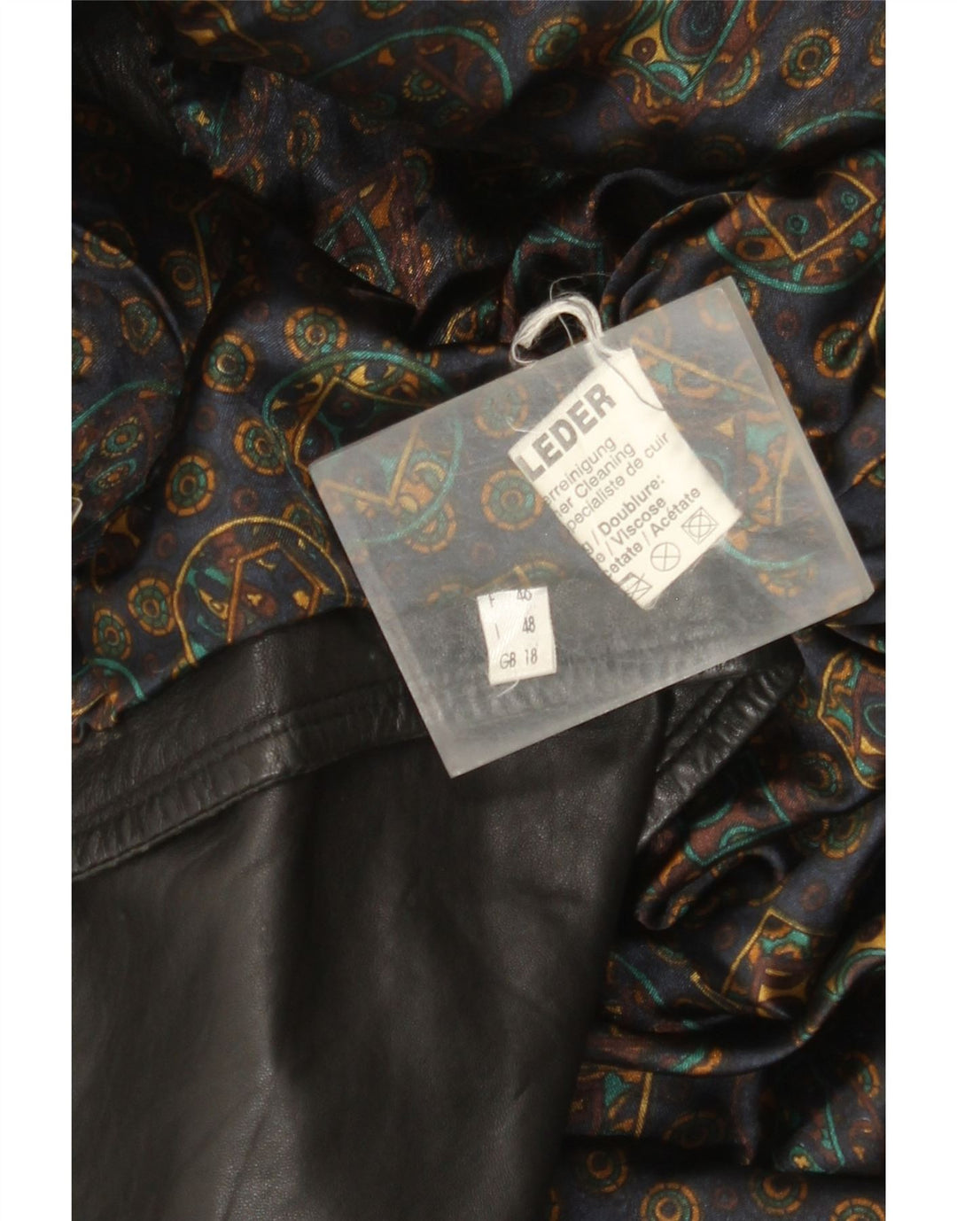 Jachetă de piele supradimensionată vintage pentru femei UK 18 XL din piele neagră