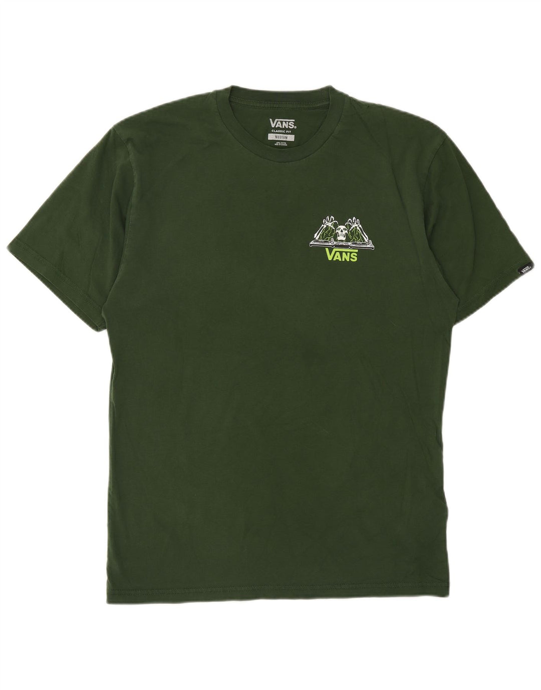 Tricou grafic pentru bărbați VANS Classic Fit Top din bumbac verde mediu