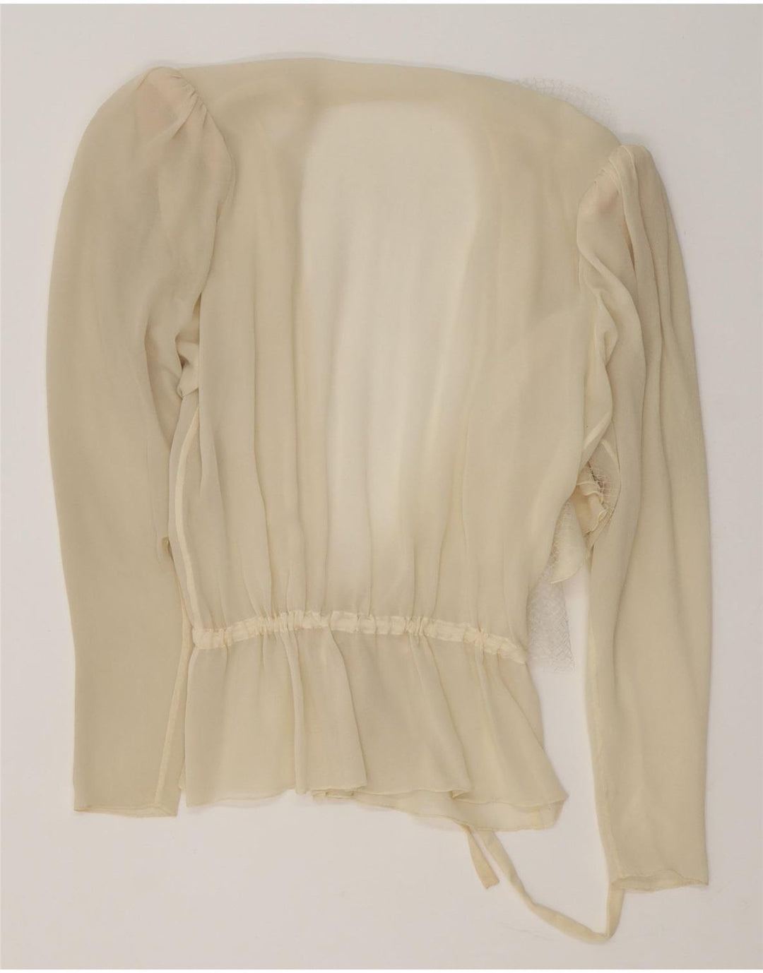 Bluză Vintage pentru femei See Through Wrap Top UK 16 Large Off White