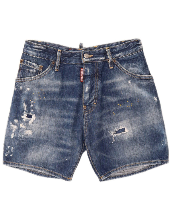Dsquared2 Womens Distressed Denim Shorts IT 44 Medium W28  Blue Cotton