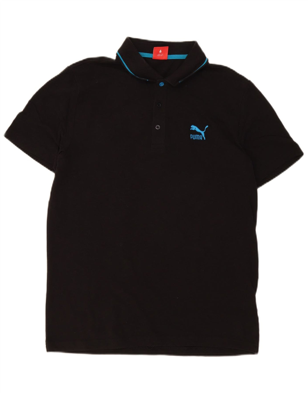 Tricou polo Puma pentru bărbați, bumbac mediu negru