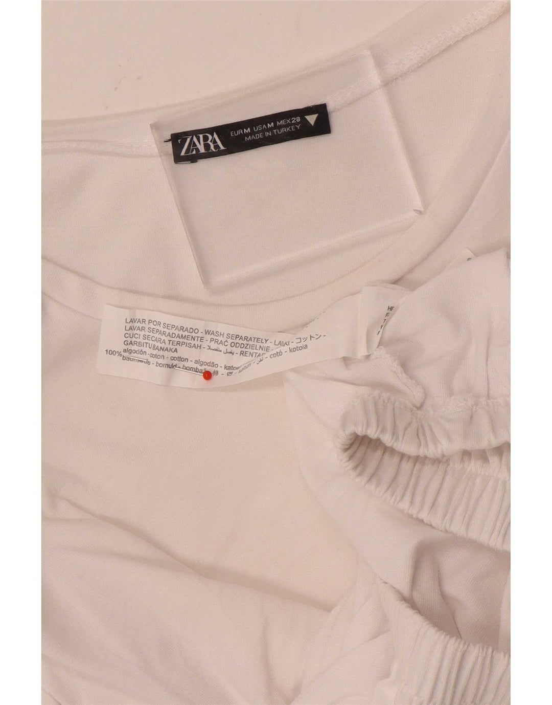 Bluză Crop Top Femei Zara UK 12 Bumbac Alb Mediu