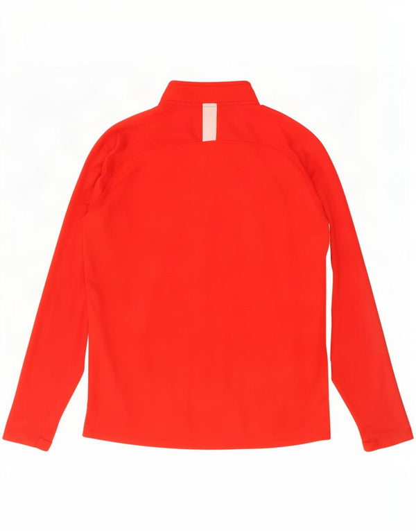 Top de trening pentru bărbați Dri Fit, cu fermoar și gât, color block, roșu mare