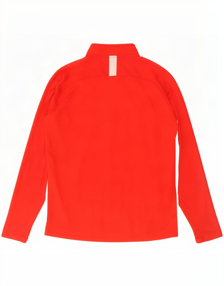 Top de trening pentru bărbați Dri Fit, cu fermoar și gât, color block, roșu mare