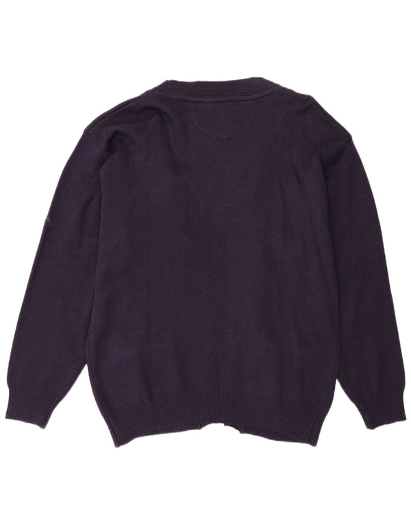 Pulover cardigan deschis pentru bărbați vintage 3XL violet acrilic
