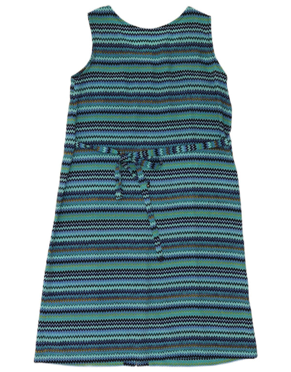 Rochie cu mâneci fără mâneci vintage pentru femei UK 14 Medium Blue Striped