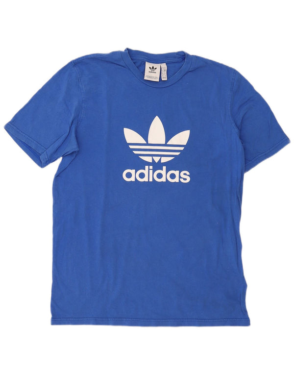 Tricou grafic pentru bărbați Adidas Top, bumbac albastru mediu