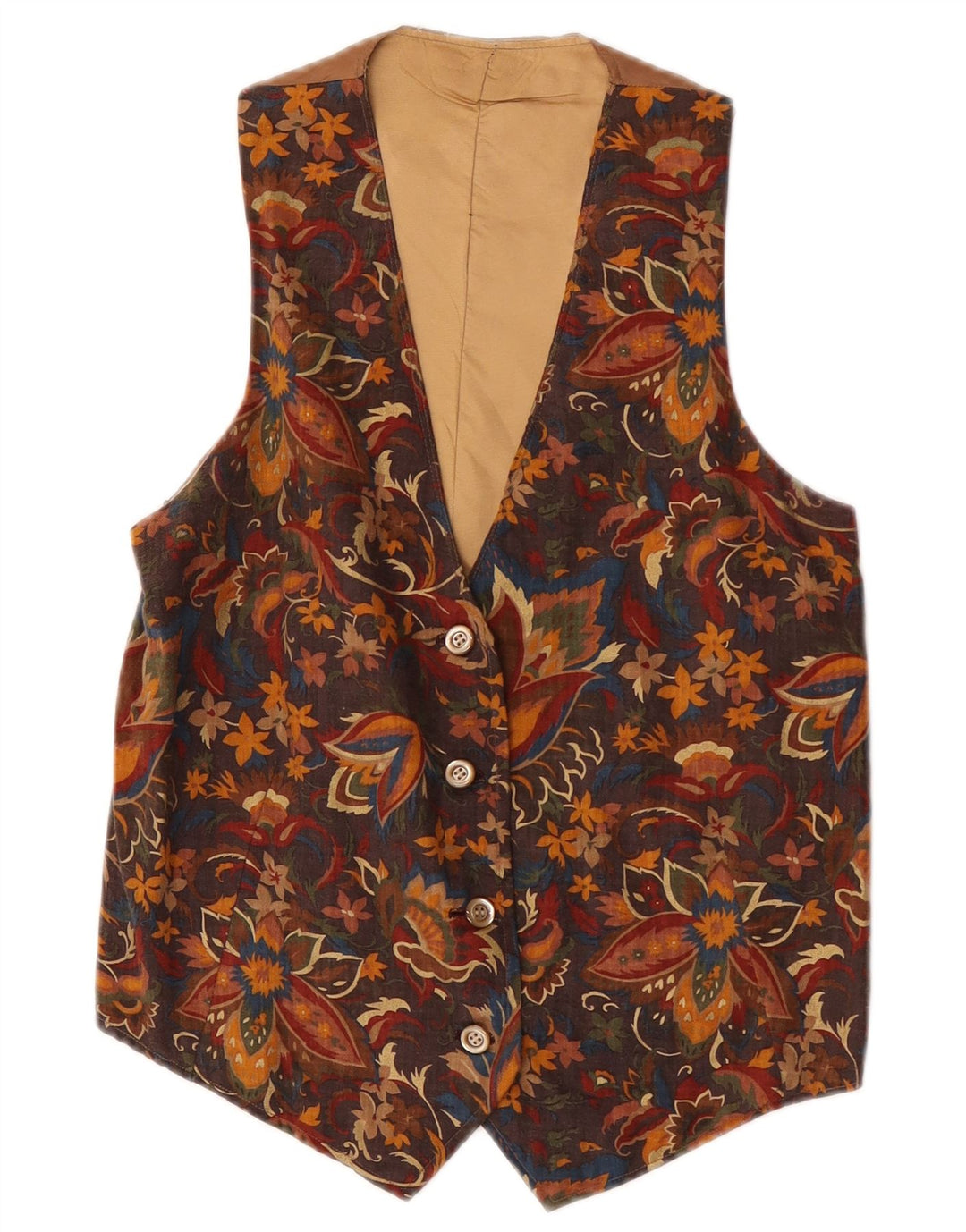 Vestă Vintage pentru bărbați XS Maro Floral
