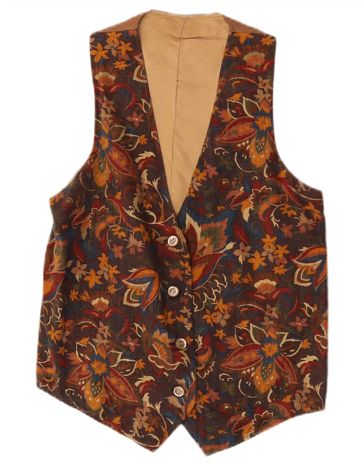 Vestă Vintage pentru bărbați XS Maro Floral